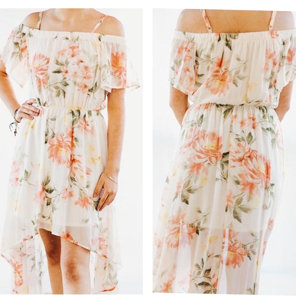 NEW M AUW Floral High/Low Dress